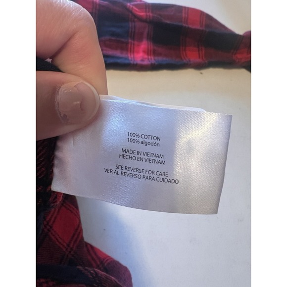 WOOLRICH Women's Size L Large Shirt Top Button‎ Down Flannel Red Plaid - Picture 6 of 8